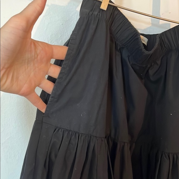 Cotton Poplin Black Drop Waist Skirt - Picture 3 of 4